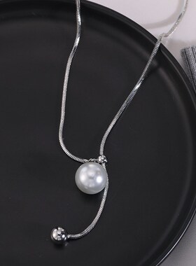 珍珠长款毛衣链2023新款爆款轻奢气质时尚小众银项链女士配饰