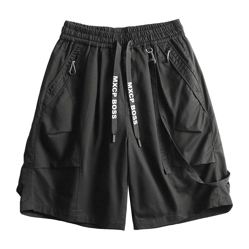 潮牌工装短裤男2025夏季纯棉高密五分裤宽松捏皱口袋设计阔腿中裤,淘宝优惠券,粉丝福利购,淘宝优惠卷