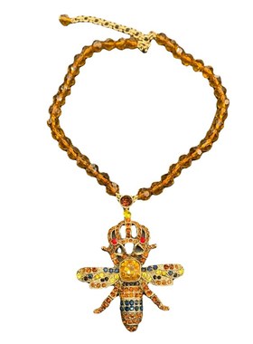 青岛中古 法式复古风【蜂之迷离】琉璃珠项链文艺复古款项链