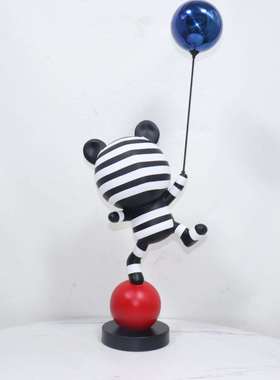 BJ00036现代约网红熊摆件客厅电视简柜玄关卡通塑气球杂熊落地雕