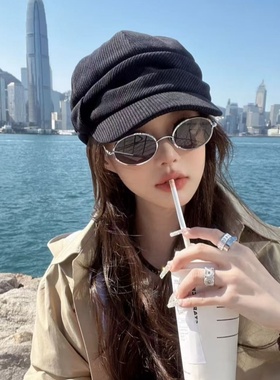 网红复古椭圆形墨镜女近视配度数