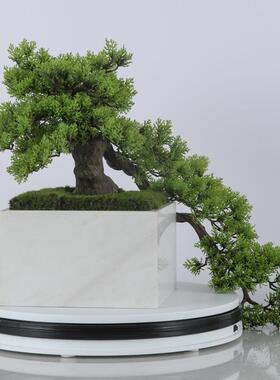新式石大理YC-023盆桌栽绿中色植物仿真树摆件办公酒店桌面摆放装