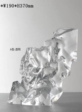 现代简约创意透明树脂雕摆件酒家居客厅玄塑关轻软装奢高32档店艺