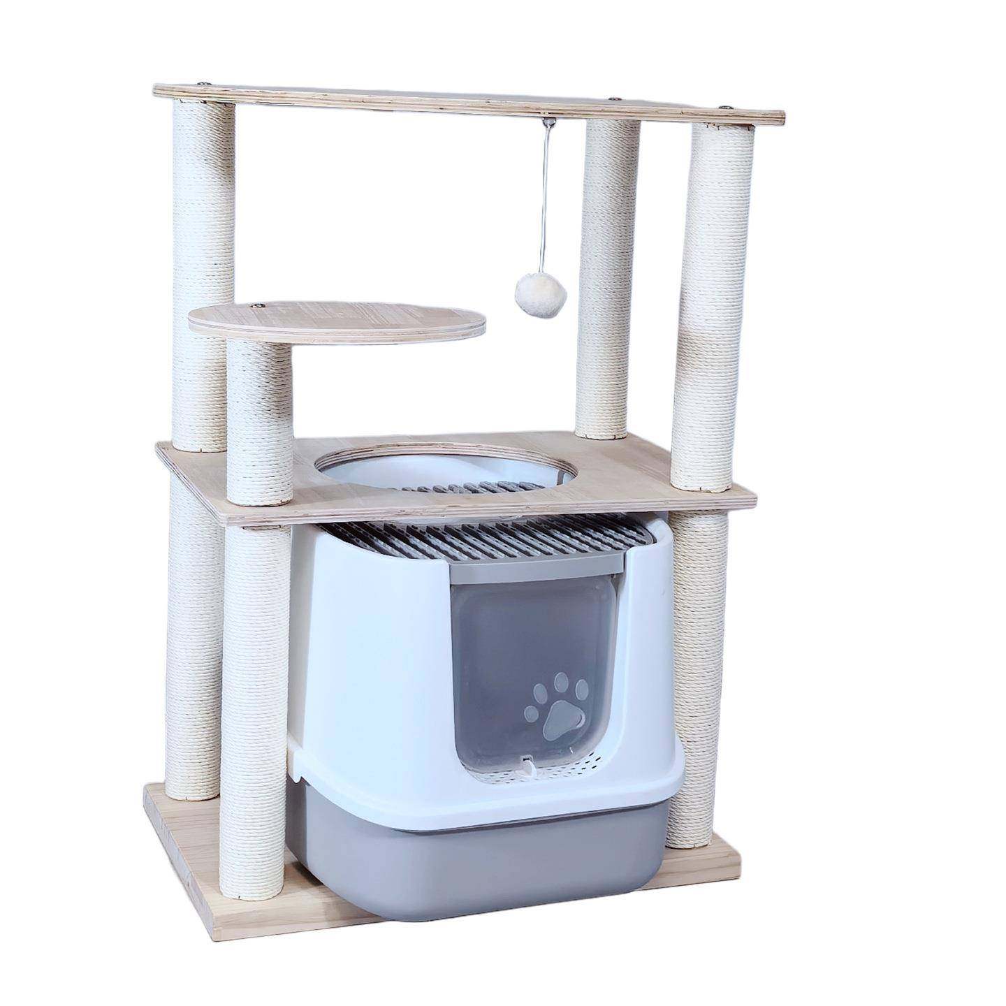 全实爬木可放猫砂一459盆小户型落地木抓柱结实猫架子猫咪树窝跳,淘宝优惠券,粉丝福利购,淘宝优惠卷