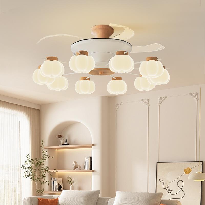 法式奶油风灯客厅大吊灯风扇原木隐中古风厅主灯6912025新款形电 - 图1