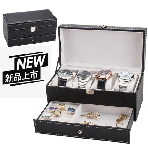 手表收纳盒 表盒 烤漆手表展示箱皮革多位展示盒新款多功能收纳盒 - 图0
