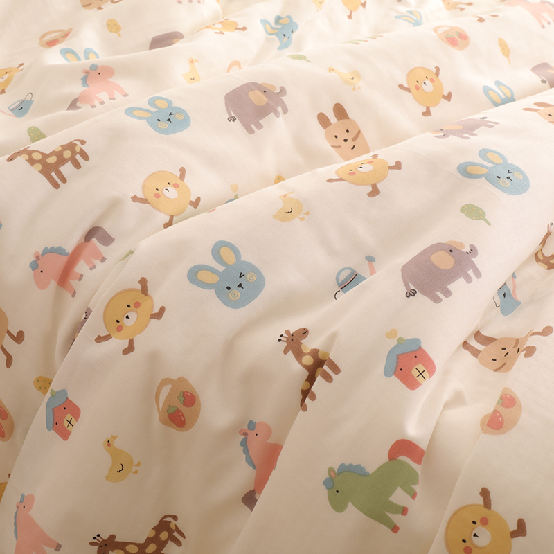 小马驹双层纱宝宝儿童幼儿园单双人被套单件全棉被罩150x200 - 图1