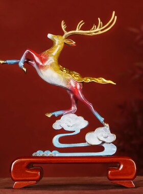 梅花鹿摆件招财铜鹿新房入伙乔迁新居礼J物客厅书房玄关酒柜装饰