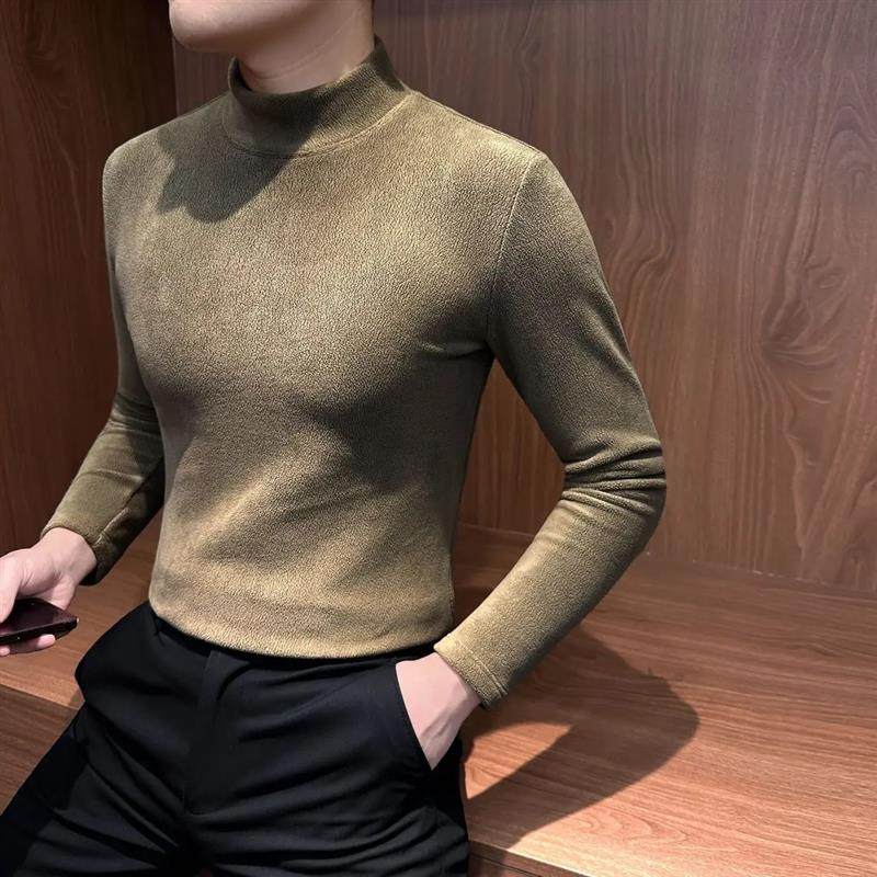 FZ轻奢服饰双面绒轻奢精品打底衫25新款高级感男装半高领加绒长袖,淘宝优惠券,粉丝福利购,淘宝优惠卷