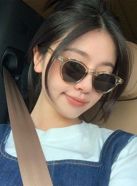 丁走走韩国可爱小圆框防晒墨镜女新款夏季防M紫外线太阳眼镜百搭