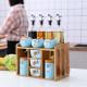 Kitchen ceramic seasoning box, salt tank, oil bottle, creative seasoning tank sealed tank storage box storage rack combination
