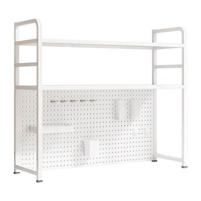 Hole board storage rack desktop bookshelf multi-layer iron art learning table storage rack computer desk grid rack desk rack desk rack