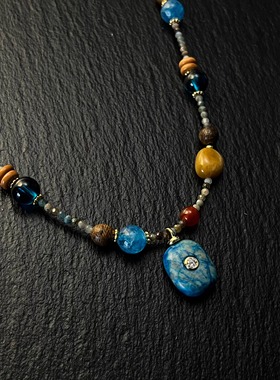 AvoStudio中古蓝色天然石项链