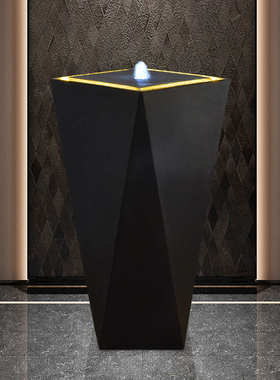 简约流水摆件循环水创意流水器客厅玄关轻奢落地水系景观八方来财