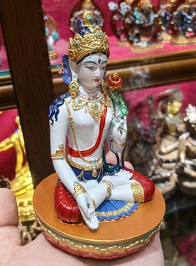 白度母/度母/卓玛/度姆/白度姆/15cm紫铜彩绘佛像梵天佛堂摆件