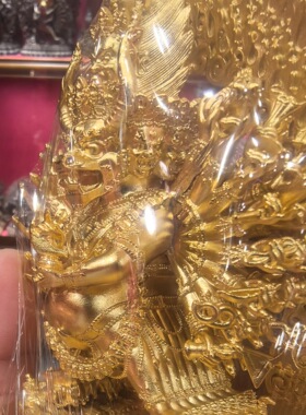 独雄/独勇大威德12cm 纯银镀金梵天藏传密宗佛堂供奉佛像摆件