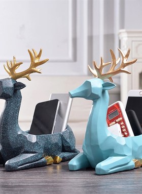 创意门口鞋柜玄关放钥匙收纳摆放台简约客厅装饰鹿摆件家居饰品