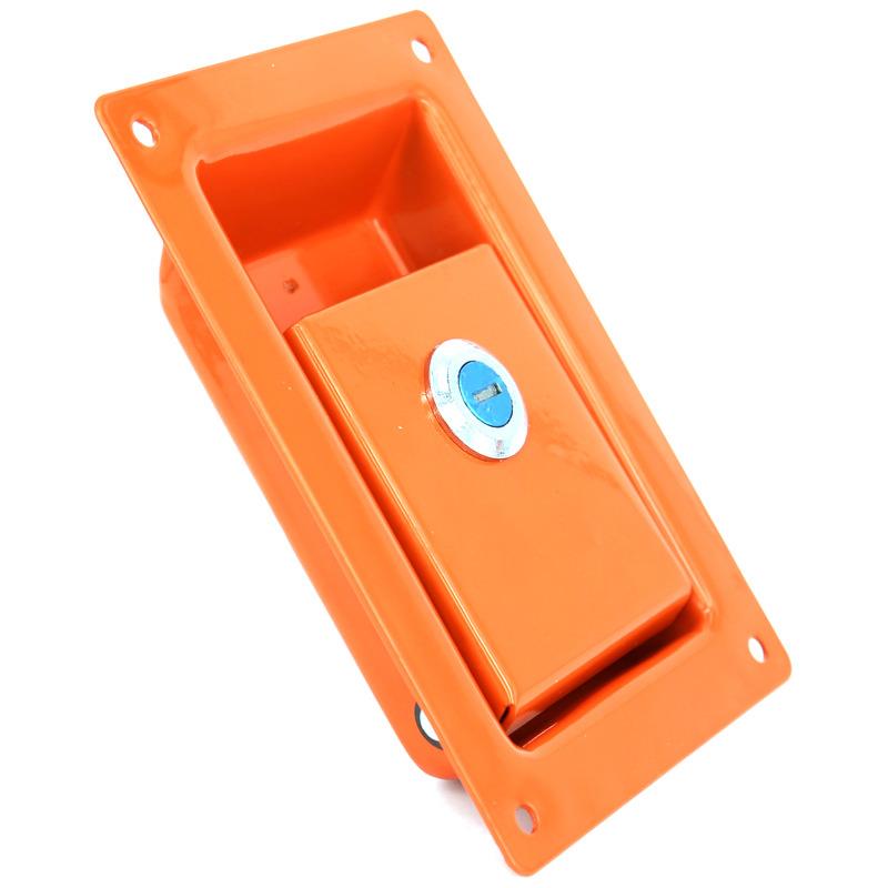 Direct sales flat handle lock iron road roller engineering vehicle cabinet lock chassis cabinet door lock