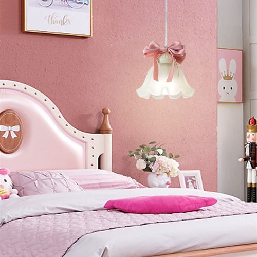 法式奶油风卧室床头吊灯儿童房女孩可爱蝴蝶结花店宿舍网红灯具 - 图0