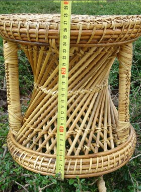 藤编蒸鸡蛋糕竹篮创意手工板凳餐凳简约收纳餐桌凳小沙发凳子椅子