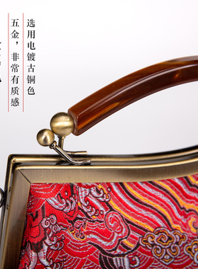中式南京云锦女式手拎包搭配旗袍刺绣优雅复古斜挎包绣花手提小包