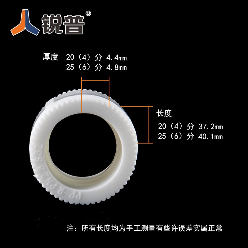 锐普 PPR等径直接 4分20 6分25 1寸32热熔管接头管件 PPR水管配件 - 图0