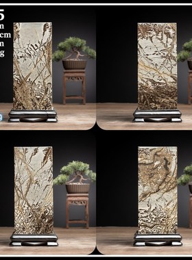 内有多款草花石国画n石特大方柱摆件客厅四方来财印章奇石靠山风