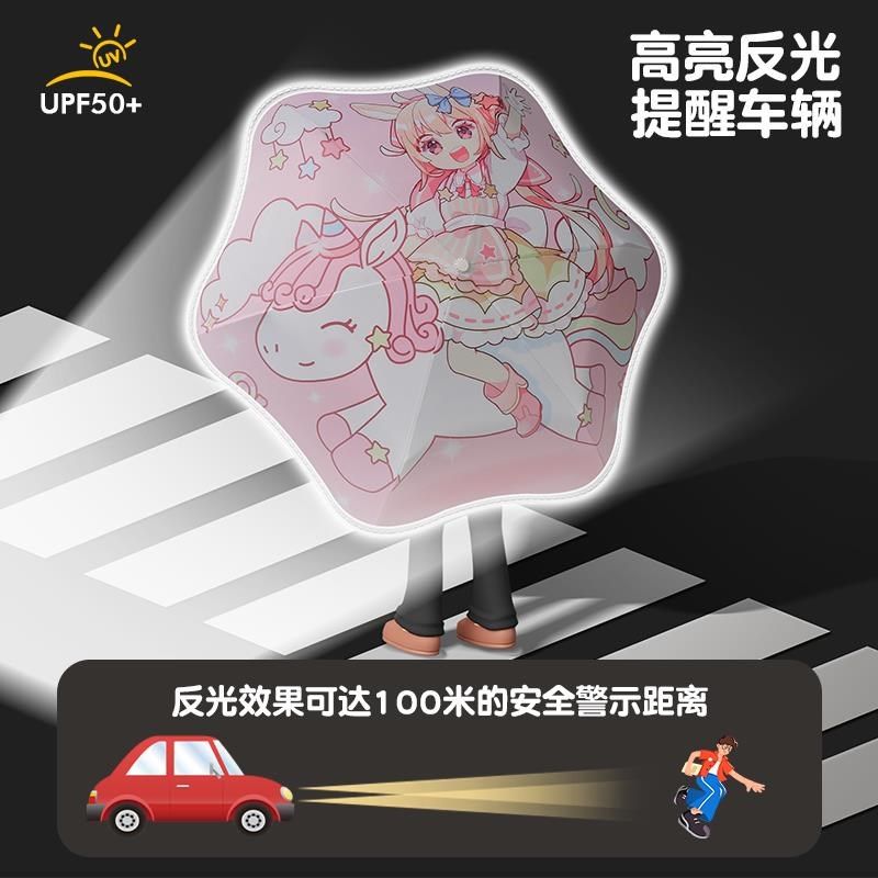 圆角节节收全自动雨伞儿童折叠伞男小学生上学专用伞女孩大童定制,淘宝优惠券,粉丝福利购,淘宝优惠卷
