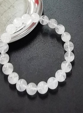 白幽灵手链男女白水晶手串清新聚宝盆饰品简约手链手串