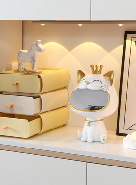 玄关口罩收纳盒入户钥匙收纳置物架客厅电视柜Q家居饰品抽屉储物