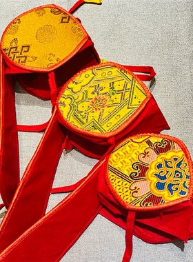 速发尼泊尔手工精鼓套子 鼓槌 鼓带配配件 饰手品鼓 密宗圆鼓摆件