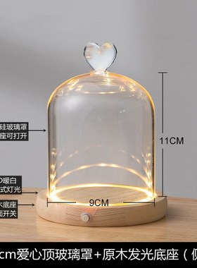 速发创意永生花顶 偶璃罩人玻饰火树银花小夜灯 侧开发光摆件