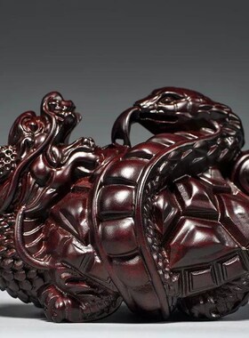 速发黑檀摆武玄雕精件