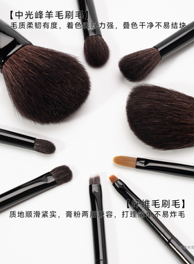 白凤堂钢琴黑化妆刷散粉刷修容刷眼影高光唇刷全套新手化妆工具