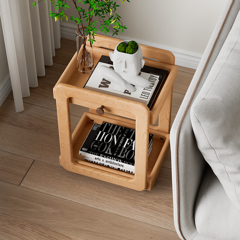 BekeKids蒙氏儿童实木书包架桌旁桌下可移动书架落地小推车置物架,淘宝优惠券,粉丝福利购,淘宝优惠卷