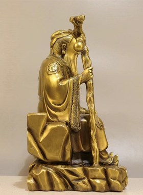 纯铜人物神医华佗仙师坐像战像摆件 中 医院诊所桌面供奉装饰品