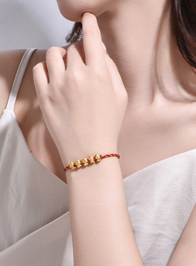 庆大福黄金五福蛇手链女