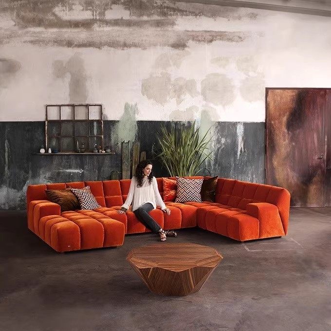 法式轻奢奶油风丝绒布艺沙发组合北欧小户型客厅网红贵妃转角沙发,淘宝优惠券,粉丝福利购,淘宝优惠卷