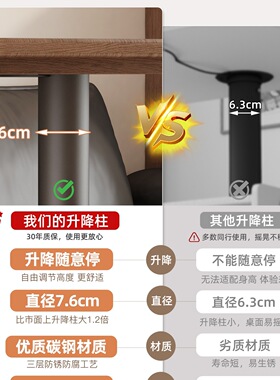 可升降折叠移动茶几中古风茶几小推车小茶桌折叠餐桌沙发边几边柜