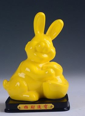 可爱一对兔子陶瓷摆件简约创意家居情侣瓷兔子白色工艺品结婚礼品