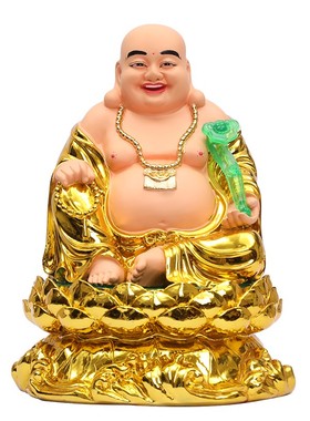 弥勒佛坐像白衣宽体佛大肚佛供奉家用笑口常开笑佛招财摆件