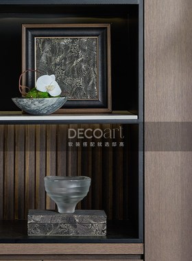 邸高家居 新中式书房书柜样板房装饰摆件 软装柜体饰品陈列多件套