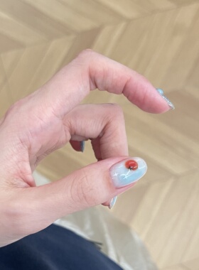手工制作蓝色海盐番茄穿戴甲中长款美甲贴片时尚新体验百变高级风