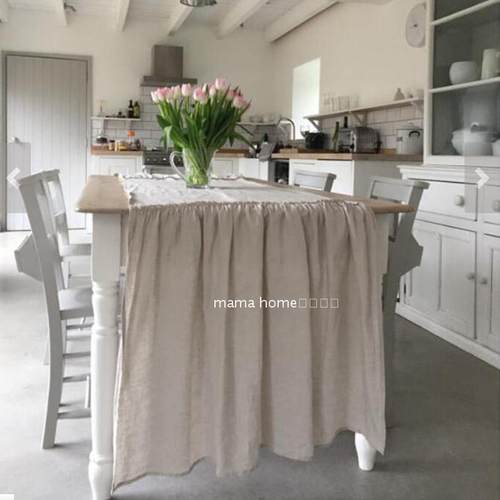 桌布水洗亚麻 美式乡村布艺亚麻餐桌旗 欧式长方形纯色桌布定制 - 图3