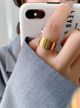 大码戒指女胖MM欧美冷淡风打结交叉胖人粗手大码小众设计食指指环