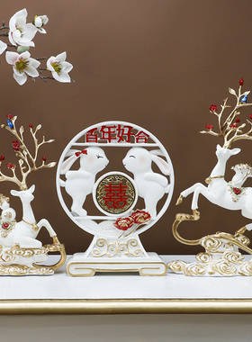 结婚礼物送新人情侣鹿摆件客厅装饰品订婚礼品送闺蜜新娘高档实用