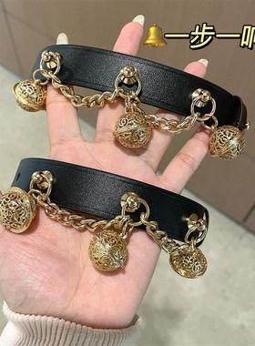高端定制铃铛项圈颈环脖圈手环脚环黑含链手链脚链