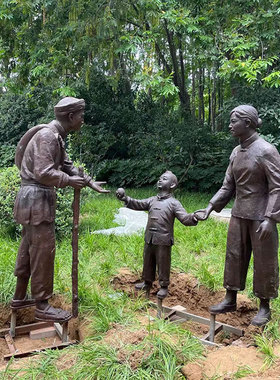 大型铸铜人物雕塑定制玻璃纤维仿铜人物雕塑广场步行街W民俗铜像