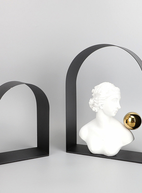 现代简约欧式人物几何金属拱形门摆件样板房售楼处玄关酒柜装饰品