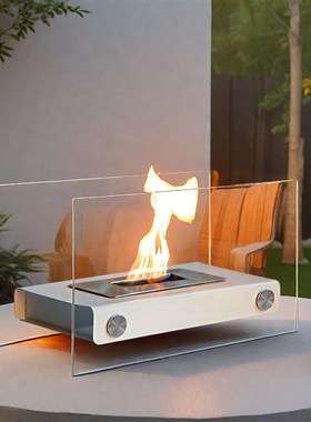 方形酒精壁炉装饰壁炉便携式真火法式壁炉火炉取暖烧烤炉